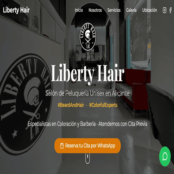 Diseño web peluquería Liberty Hair Alicante